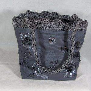 Crochet Works Handbag Purse Sequin Design Flowers